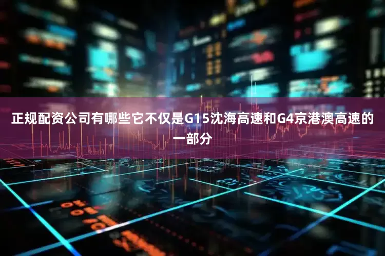 正规配资公司有哪些它不仅是G15沈海高速和G4京港澳高速的一部分